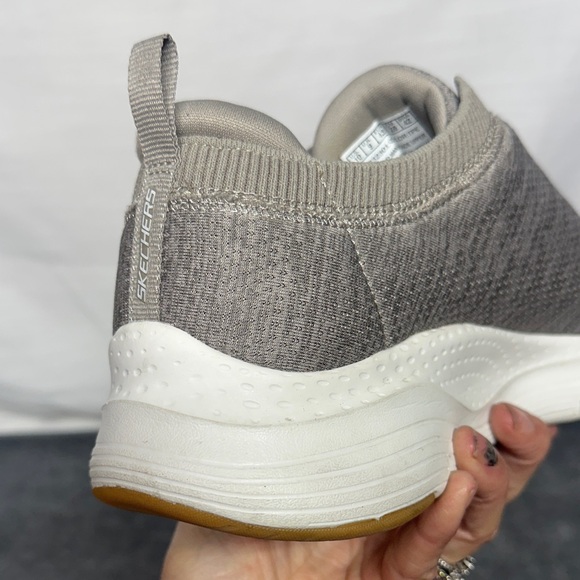 Skechers Shoes Men Arch Fit Sport Slip On Taupe Mesh Comfort 232301 - Picture 9 of 14